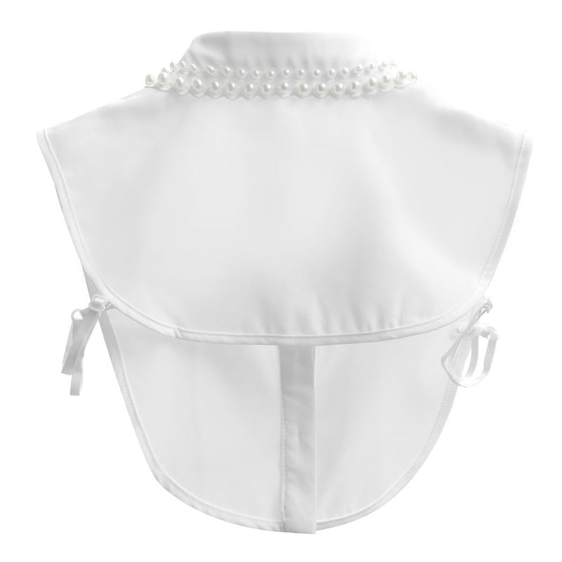 Joyci Diamond Pearl False Collar Peterpan Fake Collar Half Shirt Dickey (B White) - Image 5